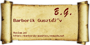 Barborik Gusztáv névjegykártya