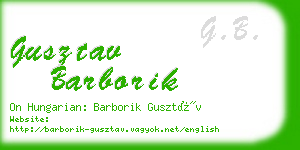 gusztav barborik business card